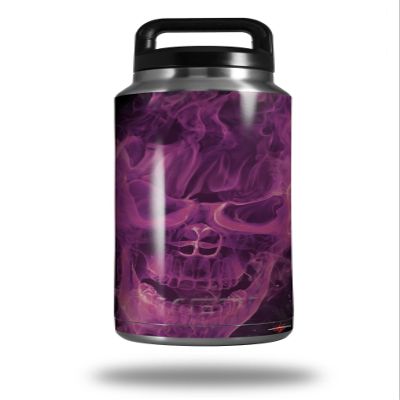 WraptorSkinz Skin Decal Wrap for Yeti Rambler Bottle 36oz Flaming Fire Skull Hot Pink Fuchsia (YETI NOT Included)