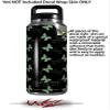 WraptorSkinz Skin Decal Wrap for Yeti Rambler Bottle 36oz Pastel Butterflies Green on Black (YETI NOT Included) view 2