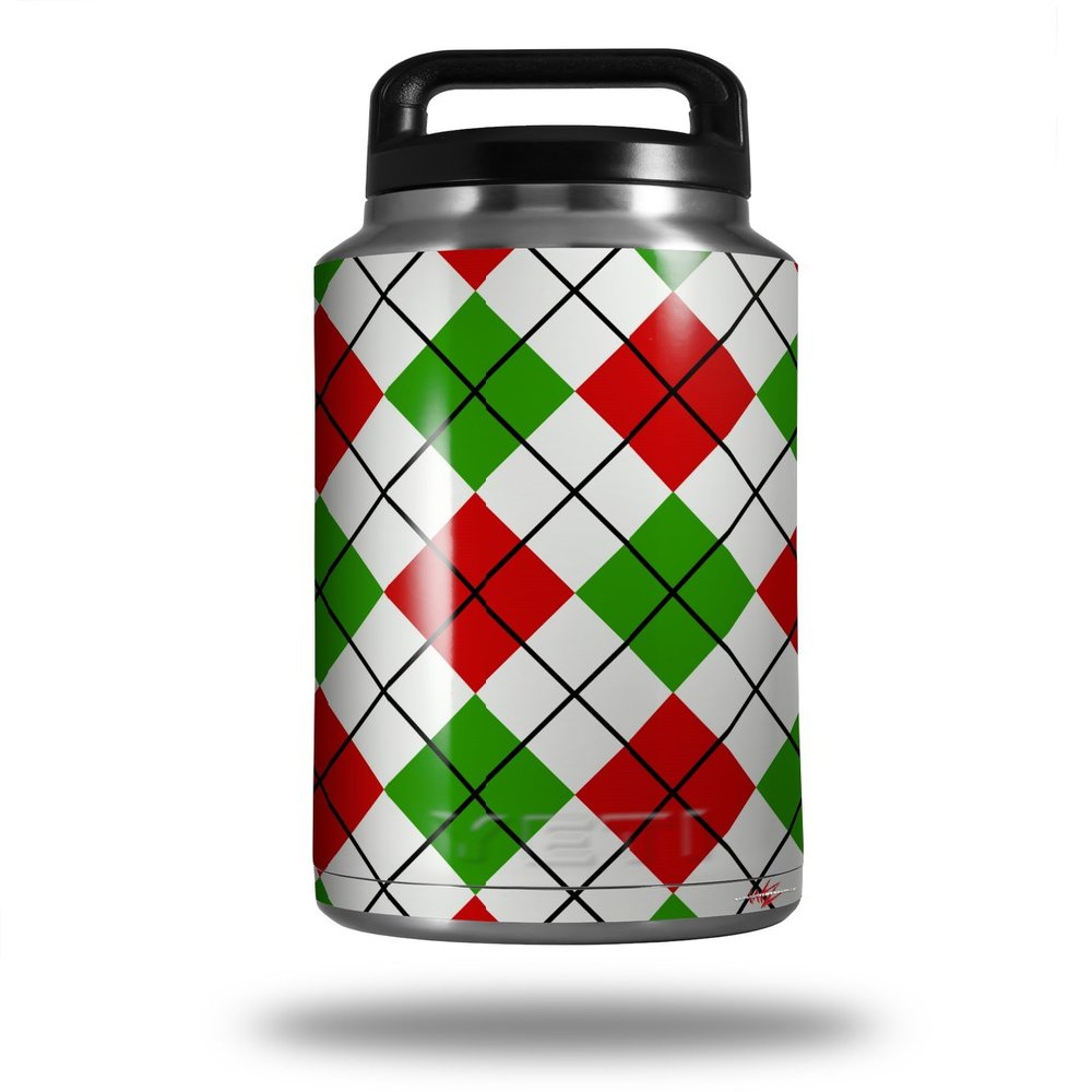 WraptorSkinz Skin Decal Wrap for Yeti Rambler Bottle 36oz Argyle Red and Green (YETI NOT Included)