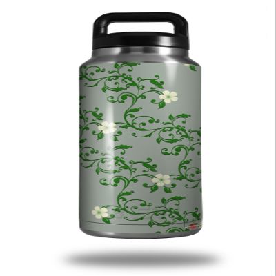 WraptorSkinz Skin Decal Wrap for Yeti Rambler Bottle 36oz Victorian Design Green (YETI NOT Included)