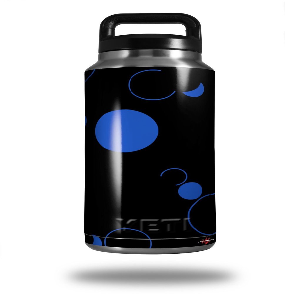 WraptorSkinz Skin Decal Wrap for Yeti Rambler Bottle 36oz Lots of Dots Blue on Black (YETI NOT Included)