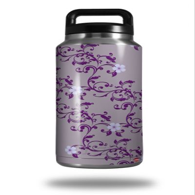 WraptorSkinz Skin Decal Wrap for Yeti Rambler Bottle 36oz Victorian Design Purple (YETI NOT Included)