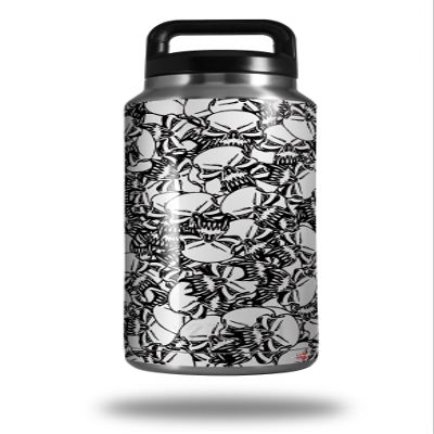 WraptorSkinz Skin Decal Wrap for Yeti Rambler Bottle 36oz Scattered Skulls White (YETI NOT Included)