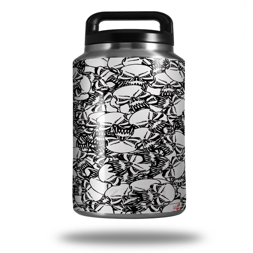 WraptorSkinz Skin Decal Wrap for Yeti Rambler Bottle 36oz Scattered Skulls White (YETI NOT Included)