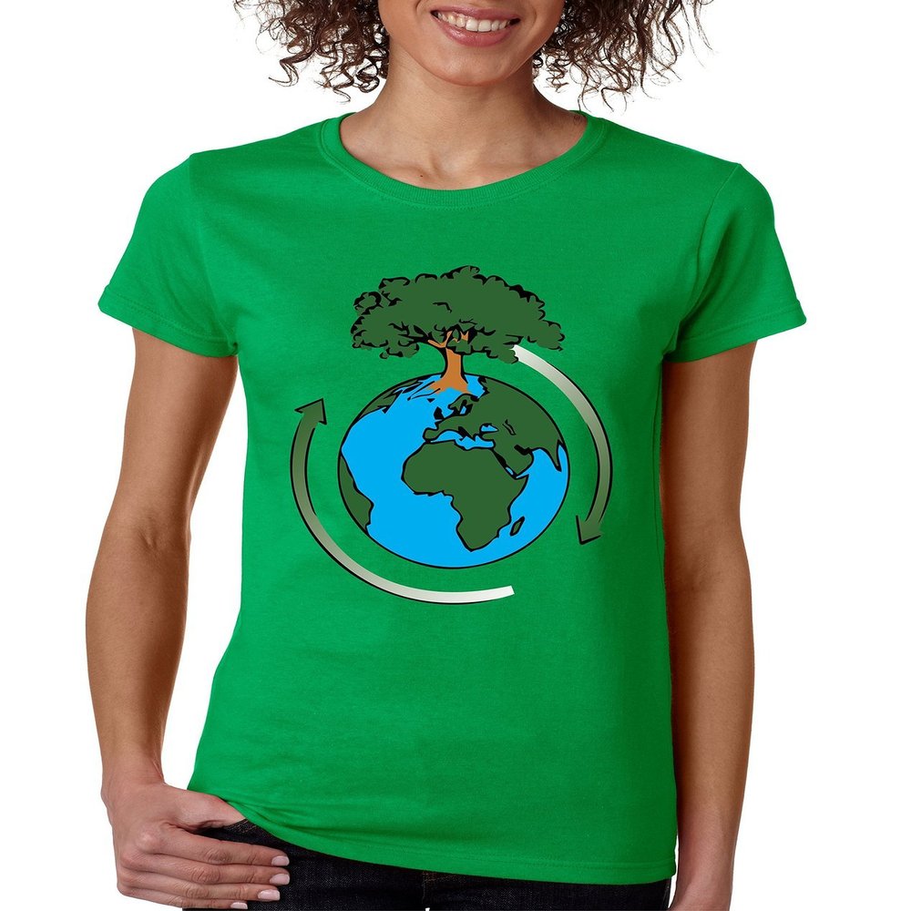 ALLNTRENDS Women's T Shirt Earth Day Save The Planet Shirt (2XL, Irish Green)