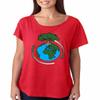 ALLNTRENDS Women's Dolman Shirt Earth Day Save The Planet Shirt (2XL, Vintage Red) view 1