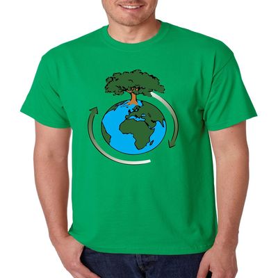 ALLNTRENDS Men's T Shirt Earth Day Save The Planet Shirt (3XL, Irish Green)