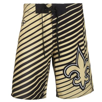 FOCO New Orleans Saints Stripes Poly Boardshort