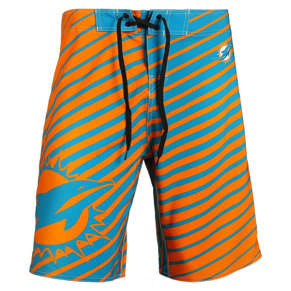 FOCO Miami Dolphins Stripes Poly Boardshort Extra Large 38