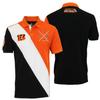 FOCO Cincinnati Bengals Cotton Rugby Polo Diagonal Stripe Medium view 1