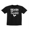 TOOLOUD A Woman with Chickens Childrens Dark T-Shirt - Black - Large view 1