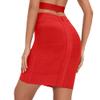 HLBandage Solid High Waist Mini Bandage Pencil Skirt (L, Red) view 3