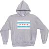 FOX OUTDOOR PRODUCTS Men's City of Chicago Flag Print Hooded Pullover - Cotton Blend Patriotic Front Chest Pattern Sweatshirt, Gray, XX-Large view 1