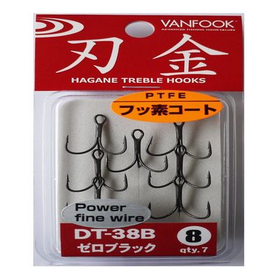 Vanfook 34165 Strong Fine Treble Hook DT-38B Fusso Black #8