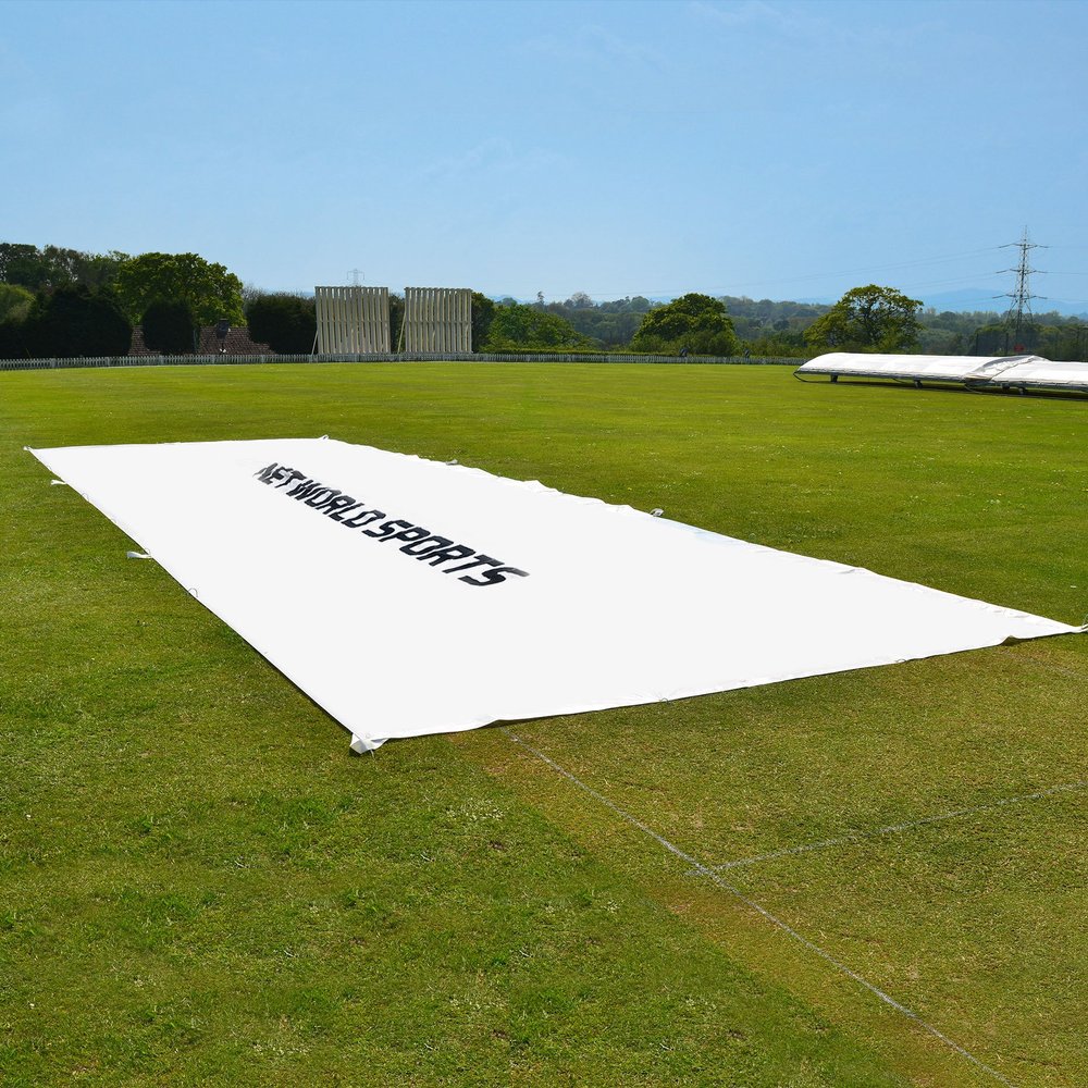Cricket Flat Sheets - Lay Flat Cricket Covers for When Rain Stops Play - [Net World Sports] (82ft x 13ft)