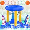 H-Style Pool Toys Pool Floats Pool Games for Kids Adult, Inflatable Pool Basketball Hoop & Ring Toss Game, 2-in-1 Pool Floating Outdoor Party Water Toy for Adults Family Kids Ages 4-8-12 (Blue-1) view 1