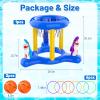 H-Style Pool Toys Pool Floats Pool Games for Kids Adult, Inflatable Pool Basketball Hoop & Ring Toss Game, 2-in-1 Pool Floating Outdoor Party Water Toy for Adults Family Kids Ages 4-8-12 (Blue-1) view 2