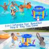 H-Style Pool Toys Pool Floats Pool Games for Kids Adult, Inflatable Pool Basketball Hoop & Ring Toss Game, 2-in-1 Pool Floating Outdoor Party Water Toy for Adults Family Kids Ages 4-8-12 (Blue-1) view 4