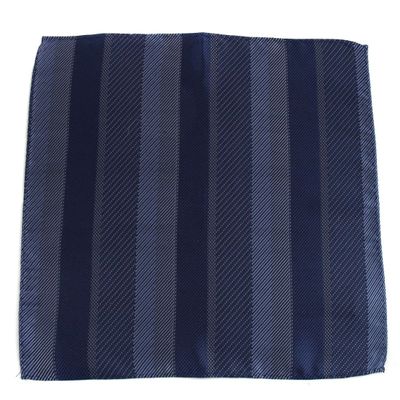 BUYYOURTIES PS-Z-200 - Aficionado Pocket Square - Blue Black Silver