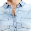 NE PEOPLE Womens Light Weight Front Pocket Long Sleeve Denim Button Down Shirts-LIGHTINDIGO-L view 4