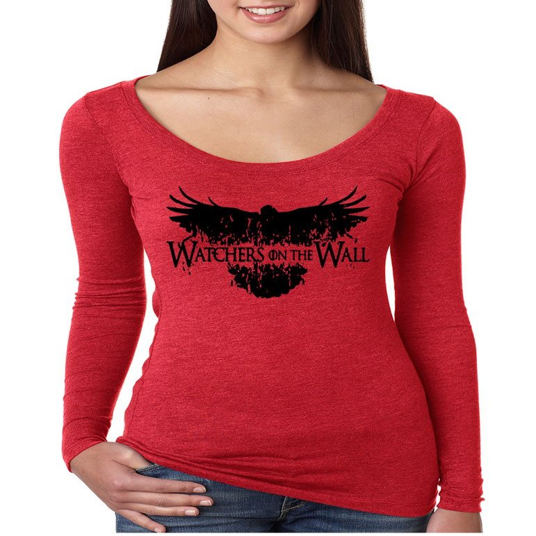 ALLNTRENDS Women's Shirt Watchers On The Wall Night Watch Shirt (XL, Vintage Red)