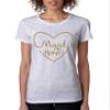 ALLNTRENDS Women's T Shirt Made of Honor Heart Metalic Gold Color Bachelorette Party Shirt (M, Ash) view 1