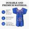 Ethnic Identity Embroidered Puebla Mexican Dress for Girls, Handmade Traditional Mexican Dress for Girls, Cotton Floral Girls Mexican Dress for Toddlers, 4T, Royal Blue view 3
