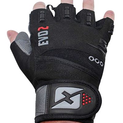 skott 2020 Evo 2 Weightlifting Gloves with Integrated Wrist Wrap Support-Double Stitching for Extra Durability-Get Ripped with The Best Body Building Fitness and Exercise Accessories (Small)