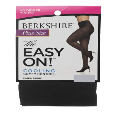 Berkshire womens The Easy On! 40 Denier Plus Size Tights, Black, Queen US