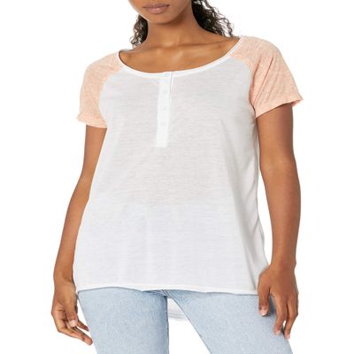 Unionbay Juniors Malibu Jersey Jasmine Henley, J White, Small