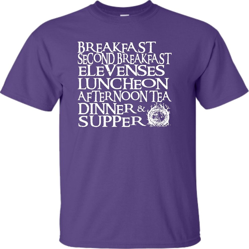 Go All Out XXXXX-Large Purple Adult The Seven Daily Hobbit Meals T-Shirt