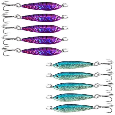 10pcs 2.5oz Fish Metal Bait Jig with Treble Hook Pink Blue - Fish WOW!