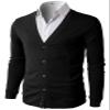 H2H Mens V Neck Button Business Suit Cotton Cardigan Sweater Black US XL/Asia 2XL (CMOCAL012) view 1