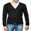 H2H Mens V Neck Button Business Suit Cotton Cardigan Sweater Black US XL/Asia 2XL (CMOCAL012) view 2