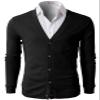 H2H Mens V Neck Button Business Suit Cotton Cardigan Sweater Black US XL/Asia 2XL (CMOCAL012) view 3
