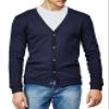 H2H Mens Fashion Thin Button V Neck Cotton Cardigan Navy US M/Asia L (CMOCAL012) view 2