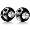 MoDTanOiz 9/16 inch Gauge Gauges 14mm Ear Plugs Plug Weight Flesh Tunnels Tunnel Streching Ears Double Single Flare Steel Stone Wood Earrings Silicone Men Women Black 9/16 14mm view 2