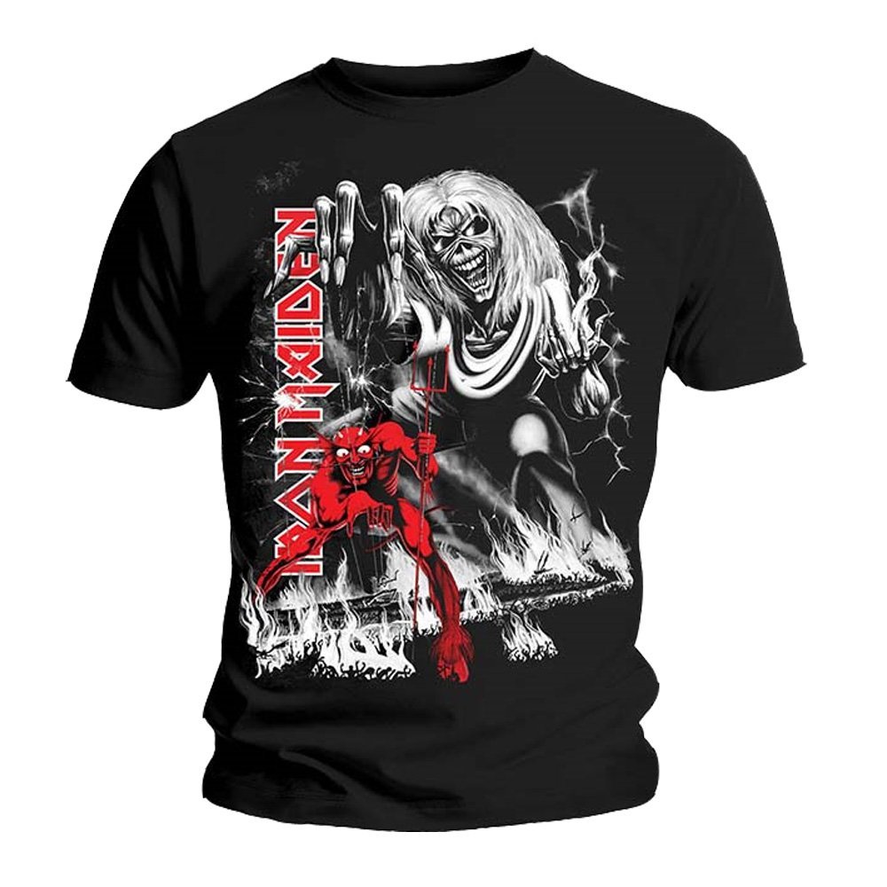 Iron Maiden 'Number of The Beast Jumbo Print' (Black) T-Shirt (Medium)