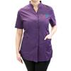CHARLENE Anna Jacket Short-Sleeve Salon Uniform (DS Logo) | Hair Stylist Nylon | Water-Repellant | Machine Wash | Snap Closure (5XL, DARK PURPLE) view 1