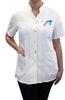 CHARLENE Anna Jacket Short-Sleeve Salon Uniform (DS Logo) | Hair Stylist Nylon | Water-Repellant | Machine Wash | Snap Closure (5XL, WHITE) view 1
