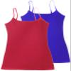 Active Basic Women's Long Cami w/Built in Bra Adjustable Strap - 2 Pack - Red, Royal, Small view 1