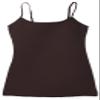 Active Basic Women's Long Cami w/Built in Bra Adjustable Strap - 2 Pack - Navy, Brown, Small view 3