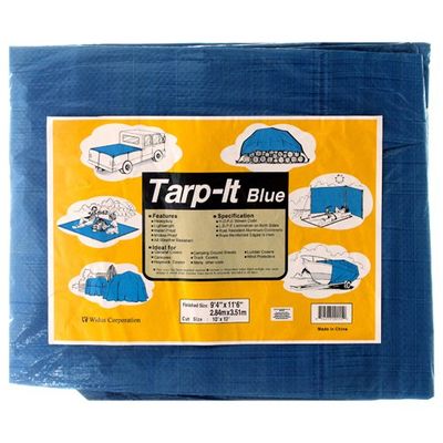 Tarp-It Blue 10FT X 12FT. , Finished size 9'4" X 11'6"