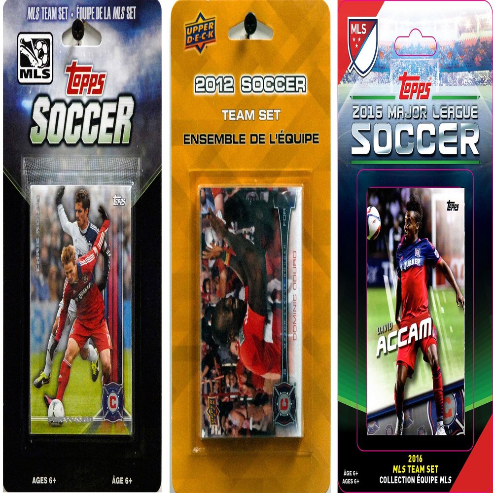 MLS Chicago Fire 3 Different Trading Card Sets, White