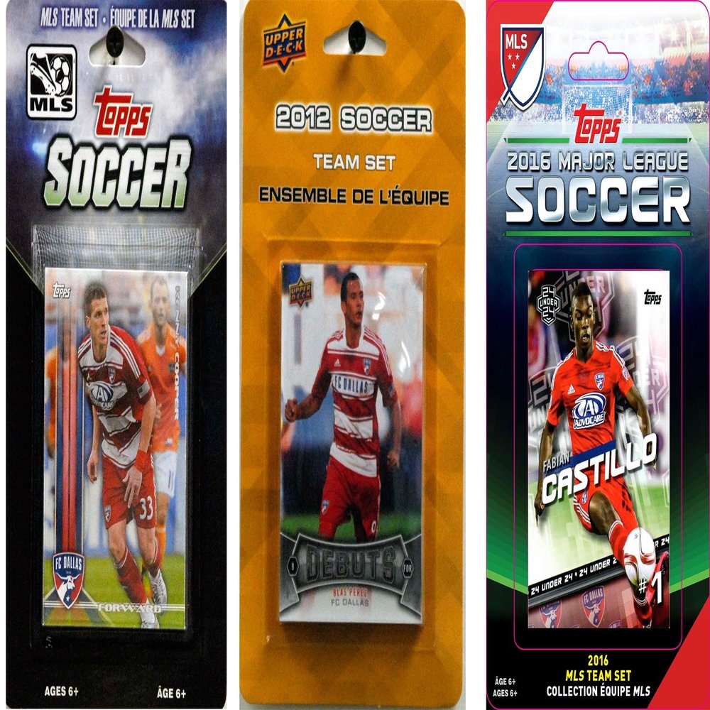 MLS FC Dallas 3 Different Trading Card Sets, White