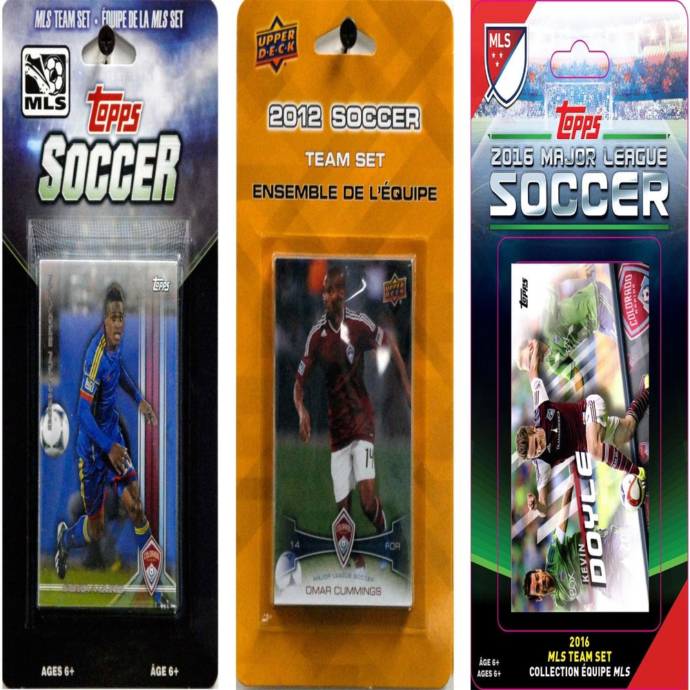 MLS Colorado Rapids 3 Different Trading Card Sets, White
