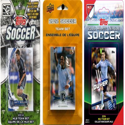 MLS Sporting Kansas City 3 Different Trading Card Sets, White