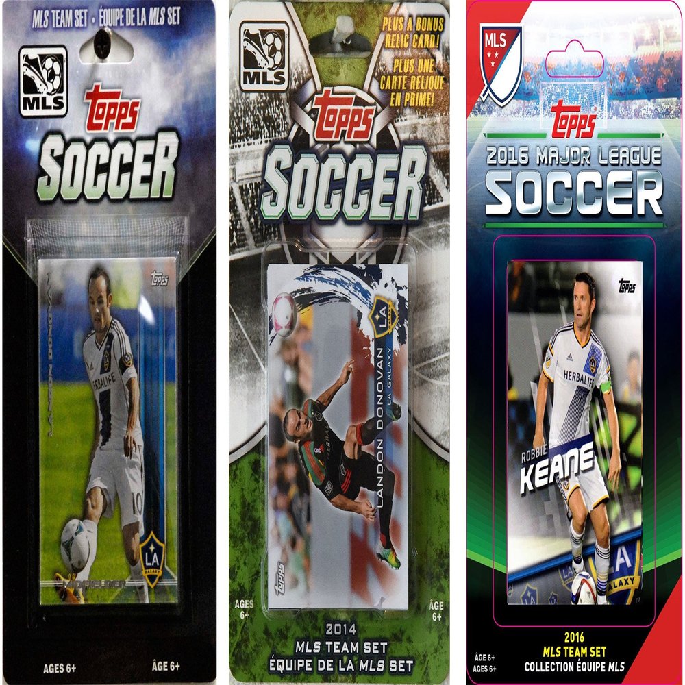 MLS Los Angeles Galaxy 3 Different Trading Card Sets, White