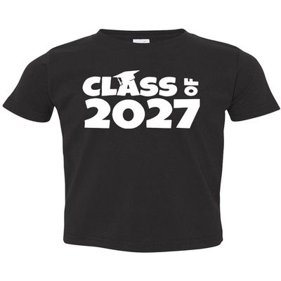 ALLNTRENDS Toddler T Shirt Class of 2027 Kids Funny T Shirt (5/6, Black)