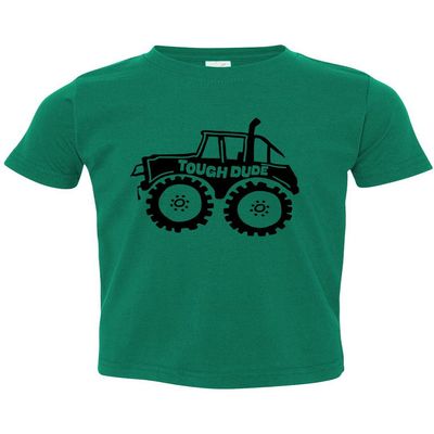 ALLNTRENDS Toddler T Shirt Tough Dude Kids Funny T Shirt (2T, Green)